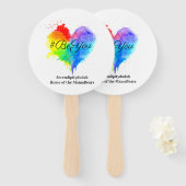 Wees je papierfan handwaaier (Voorkant en achterkant)