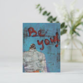 Wees je Penguin Mixed Media Briefkaart (Staand voorkant)