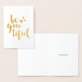 wees je tiful Gold foil kaart (Display)