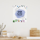 Wees je tiful Waterverf grappig citaat Poster (Keuken)