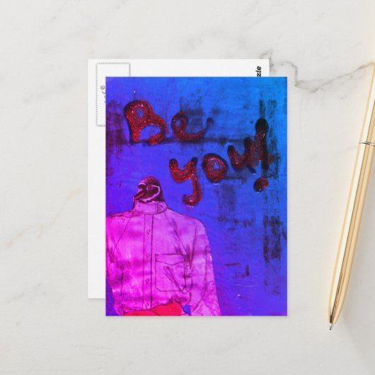 Wees je vogel gemengde media briefkaart (Voorkant / Achterkant in situ)