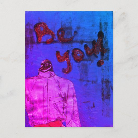 Wees je vogel gemengde media briefkaart (Voorkant)