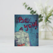 Wees je vogel gemengde media briefkaart (Staand voorkant)