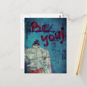 Wees je vogel gemengde media briefkaart