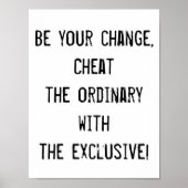 Wees je wisselgeld, bedrieg het gewone, citeer pos poster (Voorkant)