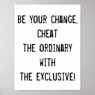 Wees je wisselgeld, bedrieg het gewone, citeer pos poster