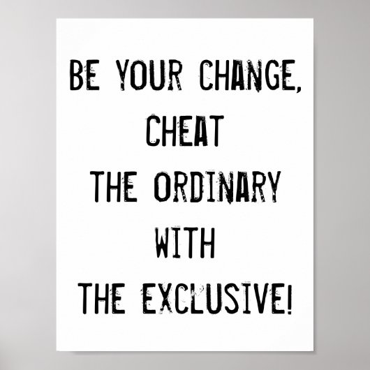 Wees je wisselgeld, bedrieg het gewone, citeer pos poster (Voorkant)