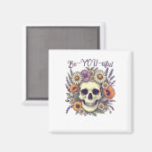 Wees jeugdige schedel en bloemen magneet (Voorkant / Achterkant)