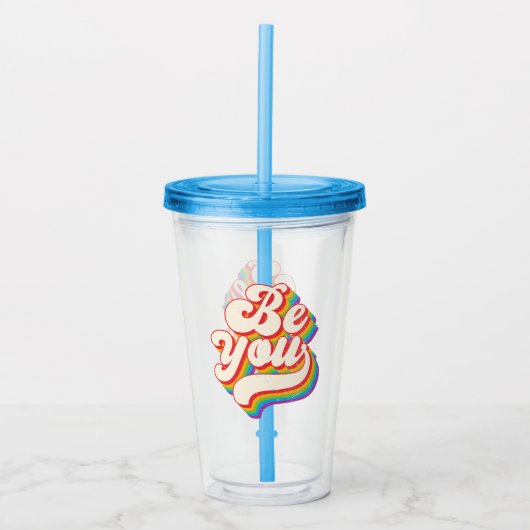 Wees jezelf! Acryl drinkbeker (Voorkant)