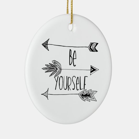Wees jezelf als pijlen keramisch ornament (Rechts)