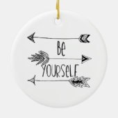 Wees jezelf als pijlen keramisch ornament (Achterkant)