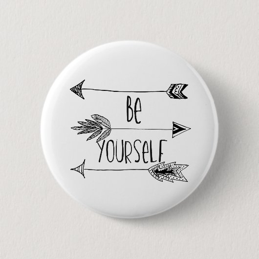 Wees jezelf als pijlen ronde button 5,7 cm (Voorkant)