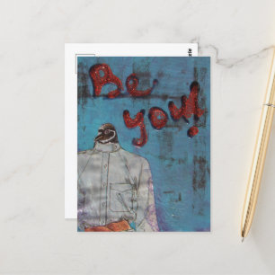 Wees jezelf! Birdie Mixed Media Briefkaart