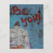 Wees jezelf! Birdie Mixed Media Briefkaart (Voorkant)