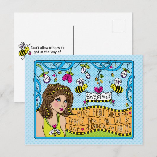 Wees jezelf_ briefkaart (Voorkant / Achterkant)