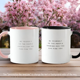 Wees Jezelf Citaat Trendy Grijze Lettertype Twee K Mok