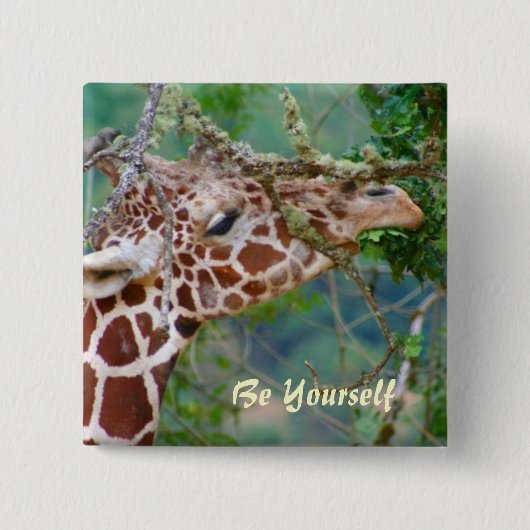 Wees jezelf Collectie Vierkante Button 5,1 Cm (Voorkant)