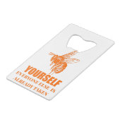 Wees jezelf creditkaart flessenopener (Achterkant Gekanteld)