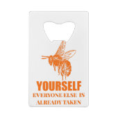 Wees jezelf creditkaart flessenopener (Achterkant)