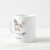 Wees jezelf Cute Dachshund puppy naast brievenbus Koffiemok (Voorkant links)