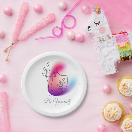 Wees jezelf" Design 7" Ronde papieren Bord (Feest)