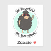 Wees jezelf een Ewenique Funny Sheep Pun Sticker (Vel)
