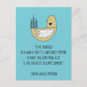 Wees jezelf Emerson Quote & Bird Briefkaart (Voorkant)