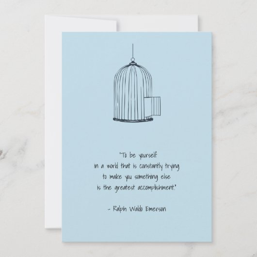 Wees jezelf Emerson Quote Birdcage Kaart (Voorkant)