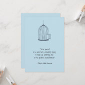 Wees jezelf Emerson Quote Birdcage Kaart (Voorkant / Achterkant in situ)