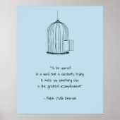 Wees jezelf Emerson Quote Birdcage Poster (Voorkant)
