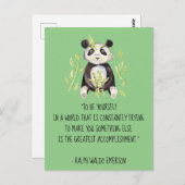 Wees jezelf Emerson Quote met Boho Panda Briefkaart (Voorkant / Achterkant)