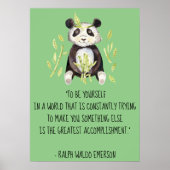 Wees jezelf Emerson Quote met Boho Panda Poster (Voorkant)