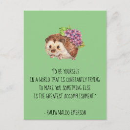 Wees jezelf Emerson Quote met egel Briefkaart