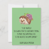 Wees jezelf Emerson Quote met egel Flat Kaart (Voorkant)