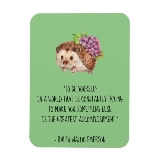 Wees jezelf Emerson Quote met egel Magneet (Verticaal)