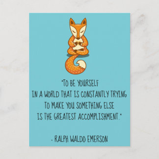 Wees jezelf Emerson Quote met Fox Briefkaart