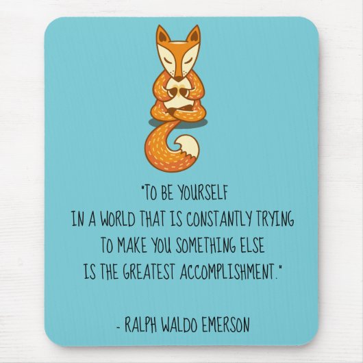 Wees jezelf Emerson Quote met Fox Muismat (Voorkant)