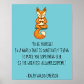 Wees jezelf Emerson Quote met Fox Poster (Voorkant)