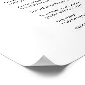 Wees jezelf gedicht poëzie zwart witte muur art de poster (Hoek)
