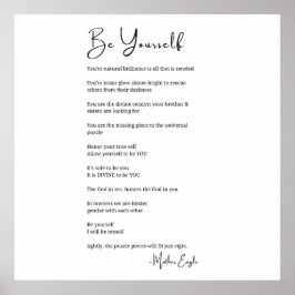 Wees jezelf gedicht poëzie zwart witte muur art de poster