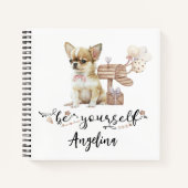 Wees jezelf gepersonaliseerde Chihuahua puppy Notitieboek (Voorkant)