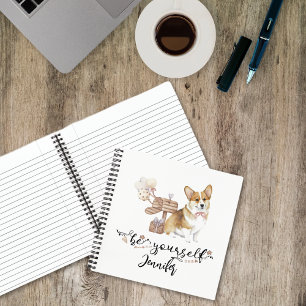 Wees jezelf gepersonaliseerde Corgi Puppy Notitieboek