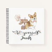 Wees jezelf gepersonaliseerde Corgi Puppy Notitieboek (Voorkant)