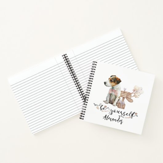 Wees jezelf gepersonaliseerde Jack Russell Puppy Notitieboek (Binnen)