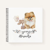 Wees jezelf gepersonaliseerde Pommerse Puppy Notitieboek (Voorkant)