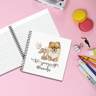 Wees jezelf gepersonaliseerde Pommerse Puppy Notitieboek