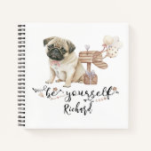 Wees jezelf gepersonaliseerde Pug Puppy Notitieboek (Voorkant)