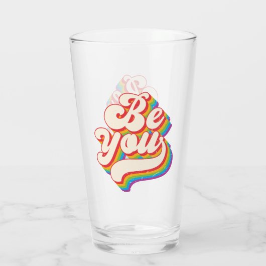 Wees jezelf! Glazen tumbler (Achterkant)