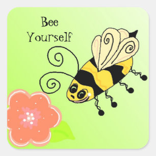 Wees jezelf Hommelnest ontwerp Vierkante Sticker