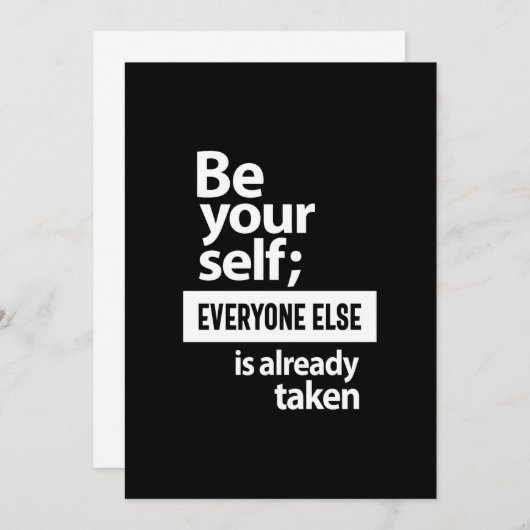 Wees jezelf iedereen anders wordt al genomen kaart (Voorkant / Achterkant)